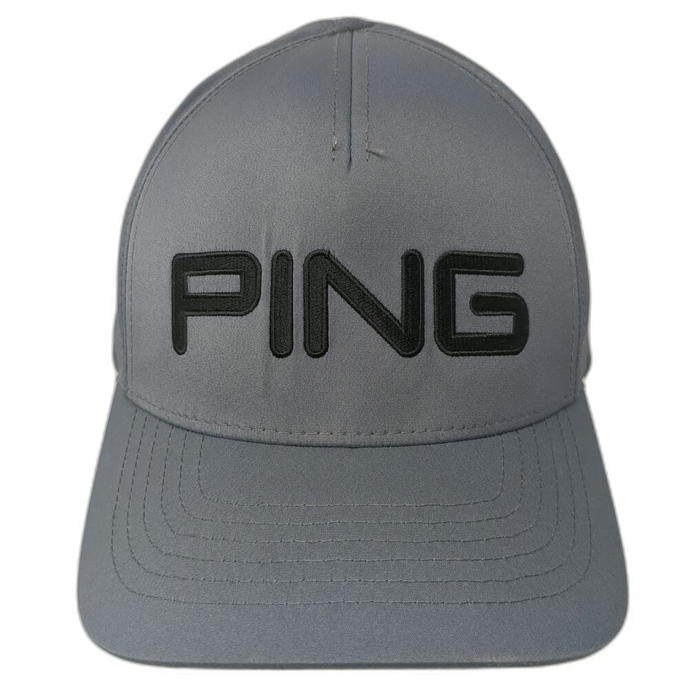 PING Baseball Cap Gray XL Flexfit Performance Golf Hat Embroidered Structured